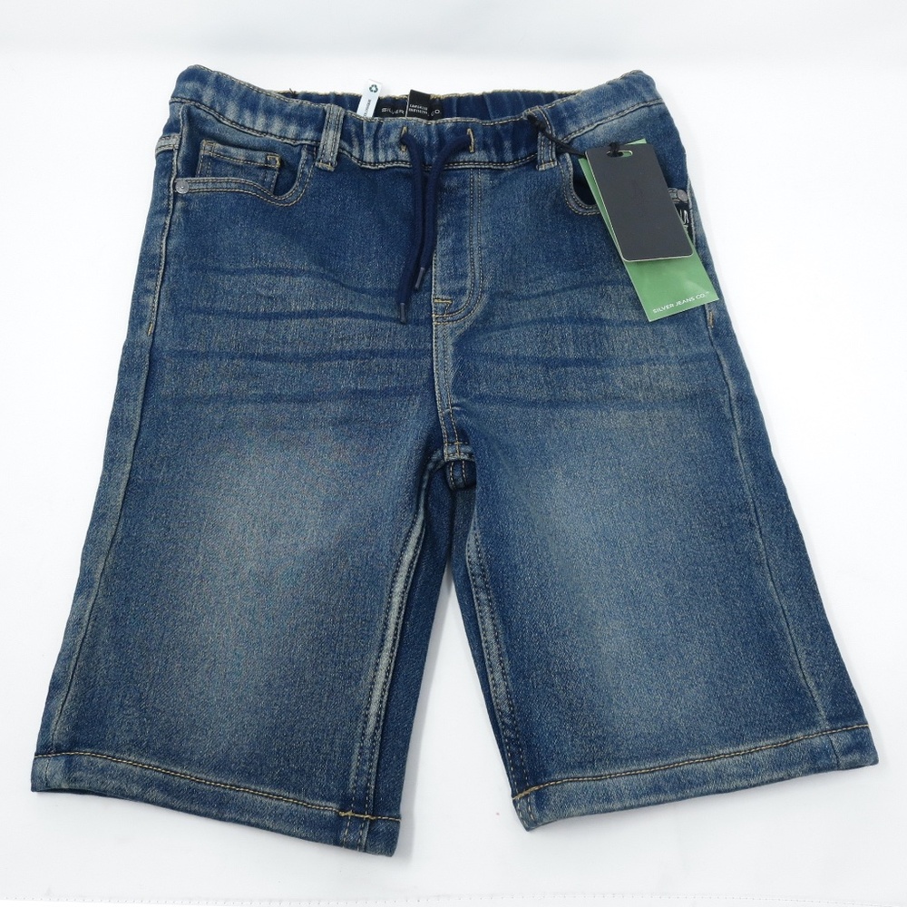 NEW Silver Jeans Co. DEREK Boys Size 14 Bermuda Shorts Medium Blue Wash